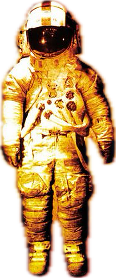 David Scott's A7-LB pressure suit from Apollo 15, the Smithsonian catalog photograph cut out of its background
