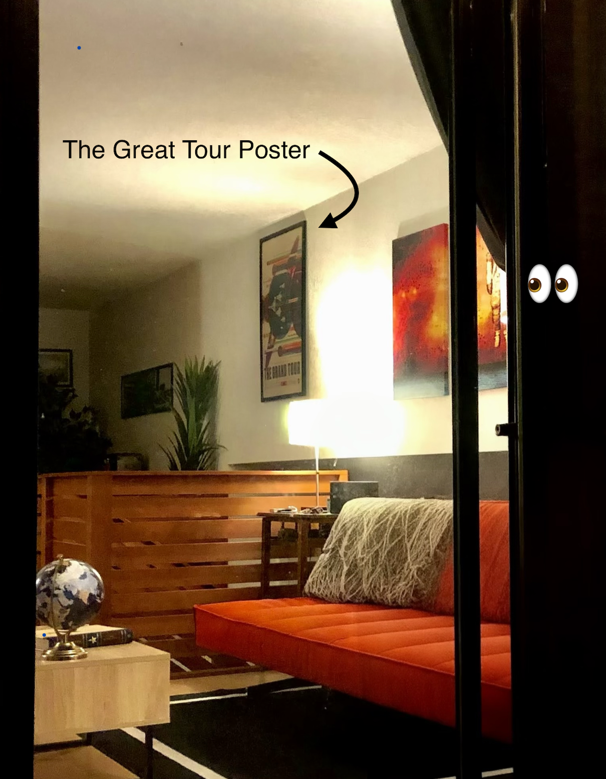 'The Grand Tour' JPL poster hanging on my wall, beside the Deja Entendu astronaut